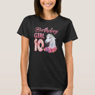 Horse Lovers 10th Birthday Girl Cute 10 Year Old T-Shirt