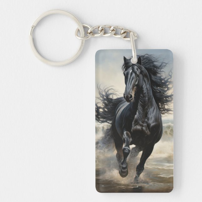 Horse Lovers, Black Stallion Key Ring (Front)
