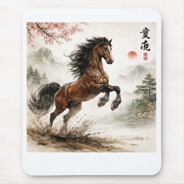 Horse lovers , chinese  mouse pad (Front)
