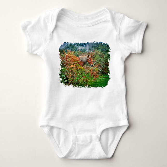 Horse-lover's Equine Animal-lover's Gift Baby Bodysuit (Front)