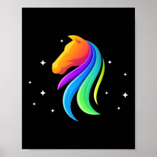 Horse Lovers Horseck Riding Equestrian Colourful Poster