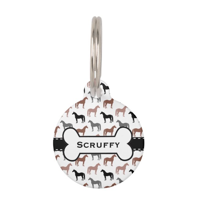 Horse Lover's Pattern Pet Tag (Front)