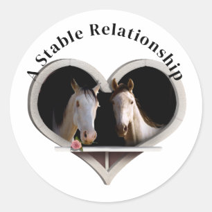 Horse Lovers Valentine's Day Classic Round Sticker