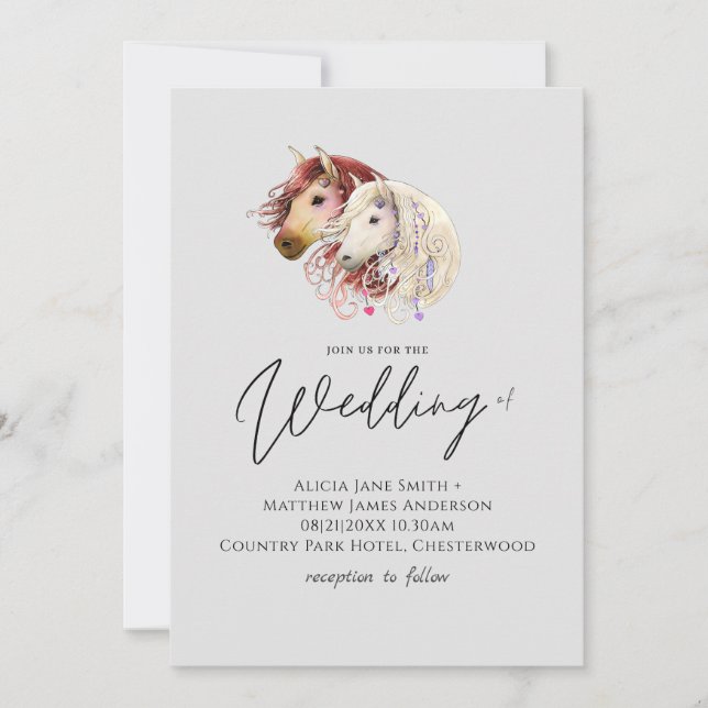 Horse Lovers Wedding Modern Dreamy (Front)
