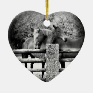 Horse Lovers Wedding or Anniversary Heart Ceramic Tree Decoration