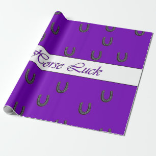 Horse Luck Purple Horse Shoes Wrapping Paper