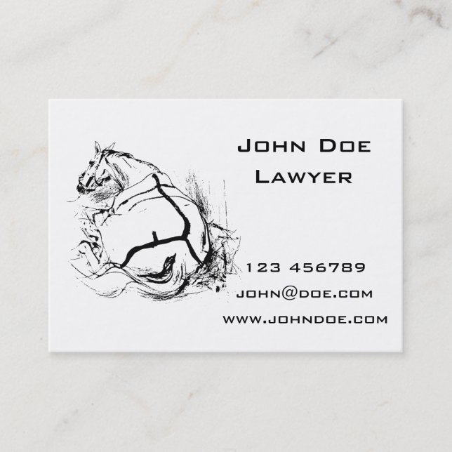 Horse Lying Down Illustration Business Card (Front)