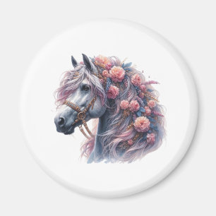 horse magnet and flowers