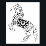 Horse Mandala Back and White Silhouette Drawing Poster<br><div class="desc">The perfect gift for horse and mandala lovers!</div>