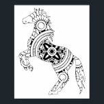Horse Mandala Back and White Silhouette Drawing Poster<br><div class="desc">The perfect gift for horse and mandala lovers!</div>