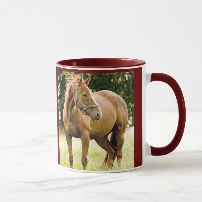 Horse ( mare) in the field mug (Right)