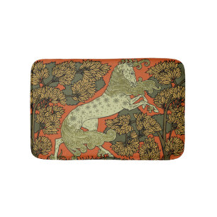 Horse Mediaeval Arts Crafts Art Nouveau  Bath Mat
