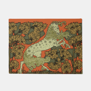 Horse Mediaeval Arts Crafts Art Nouveau  Doormat