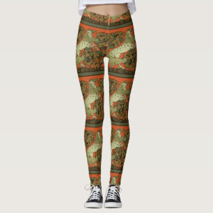 Horse Mediaeval Arts Crafts Art Nouveau  Leggings