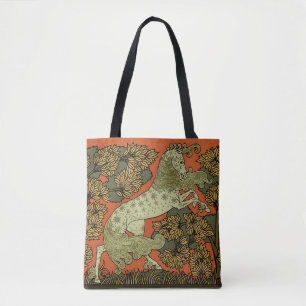 Horse Mediaeval Arts Crafts Art Nouveau Tote Bag