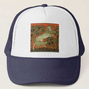 Horse Mediaeval Arts Crafts Art Nouveau Trucker Hat