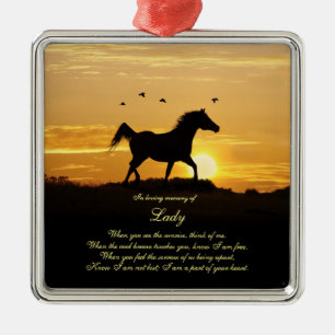 Horse Memorial Custom Name Spiritual Metal Ornament