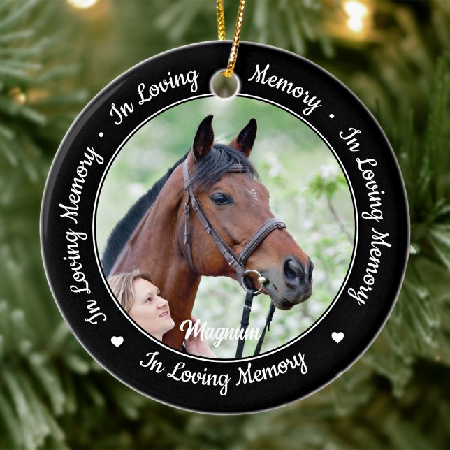 Horse Memorial Equestrian In Loving Memory Ceramic Ornament (Creator Uploaded)