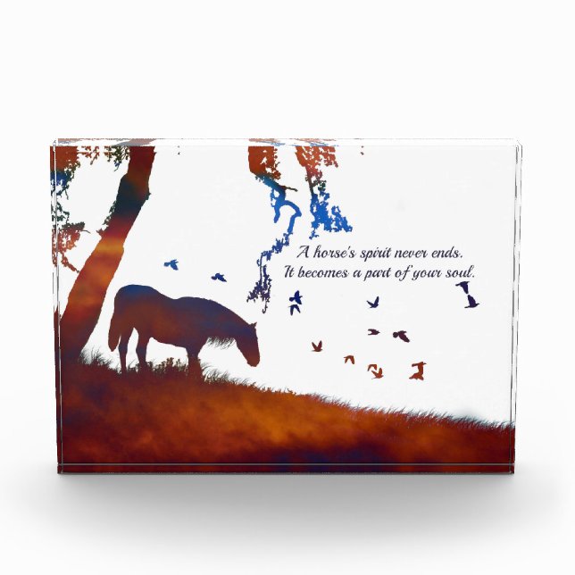 Horse Memorial Minimalist Style Spirit Photo Block (Front)