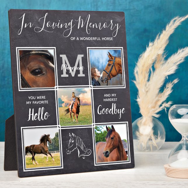 Horse Memorial Personalised 5 Picture Pet Loss  Plaque (Creator Uploaded)