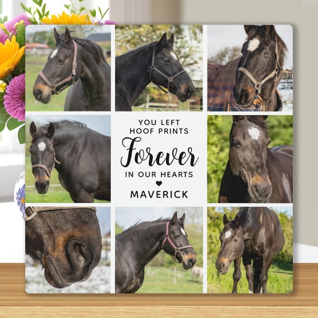 Horse Memorial Personalised 8 Pet Photo Collage Plaque (Creator Uploaded)