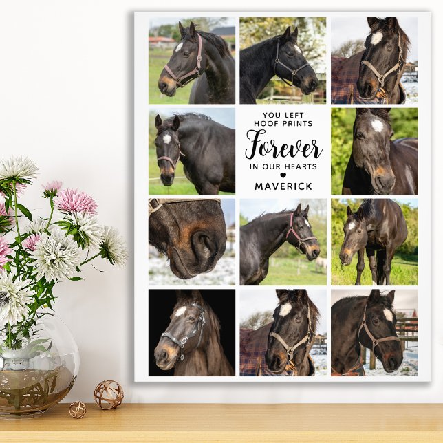 Horse Memorial Personalised Pet Photo Collage Print (Creator Uploaded)