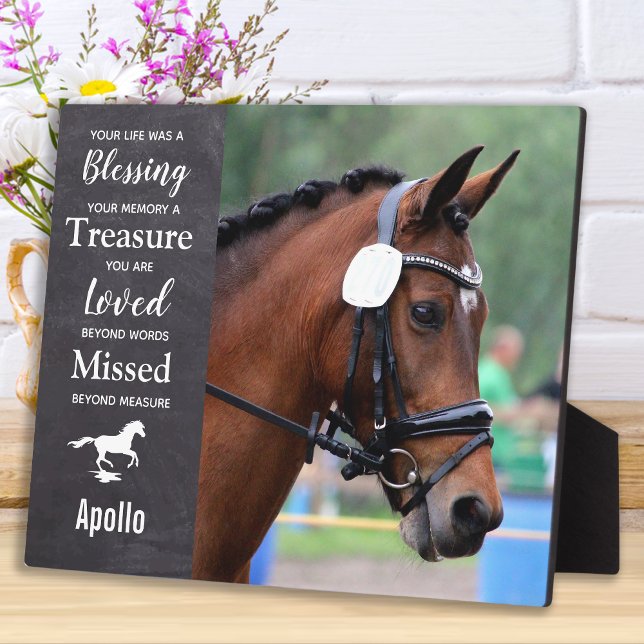 Horse Memorial-Pet Loss Sympathy Quote Horse Photo Plaque (Creator Uploaded)
