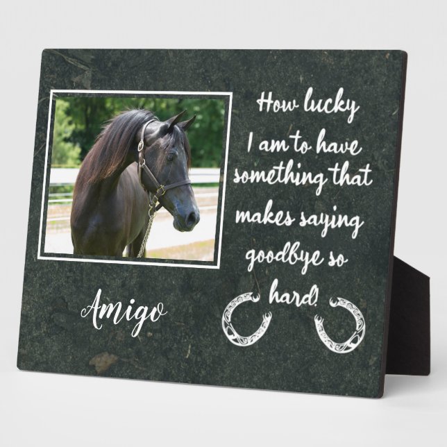 Horse Memorial Slate Pet Loss Photo Plaque (Side)