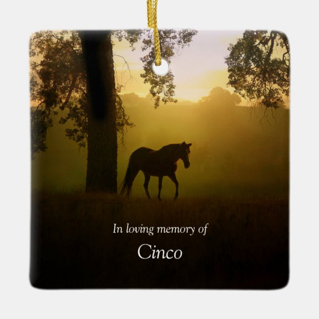 Horse Memorial Spiritual Tribute Ceramic Ornament (Front)