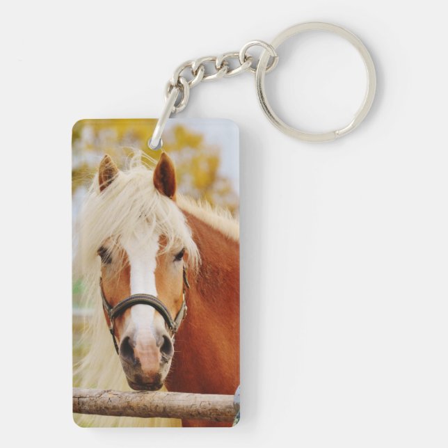 Horse Memorial Sympathy Quote Photo Key Ring (Back)
