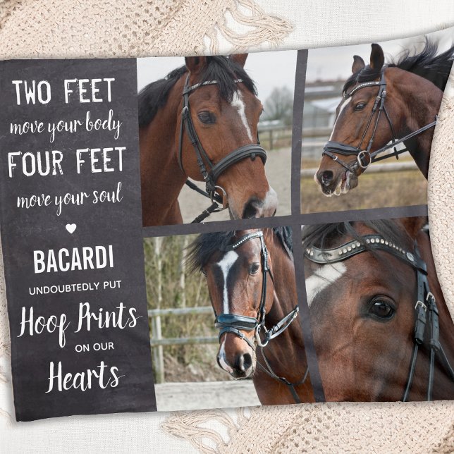 Horse Memorials Equine Keepsake Photo Collage Fleece Blanket (Creator Uploaded)