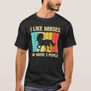 Horse Men Women Boys Girls Introvert T-Shirt