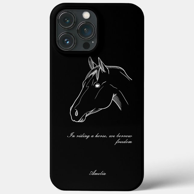 Horse minimalistic line design Case-Mate iPhone case (Back)