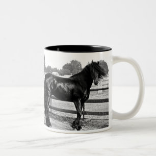 Horse modelling Two-Tone coffee mug