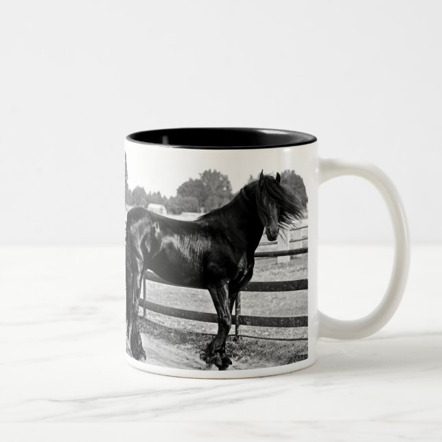 Horse modelling Two-Tone coffee mug (Right)