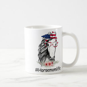 Horse Mom For Horseback Riding Horse Lover Usa Fla Coffee Mug