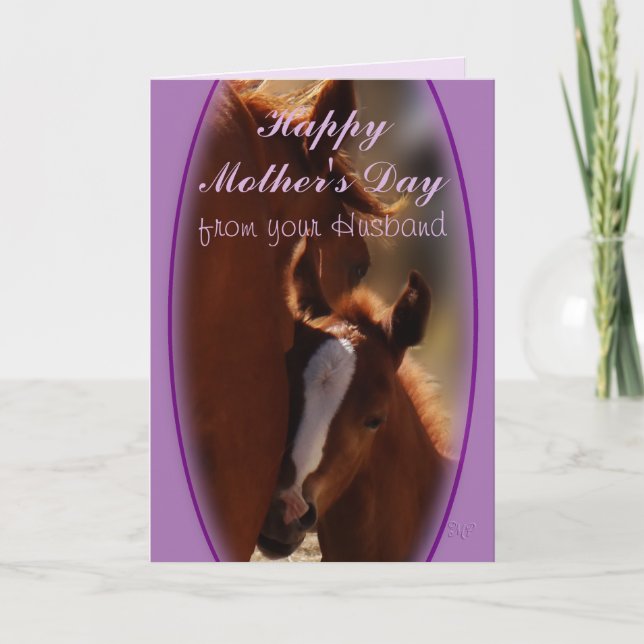 Horse Mother's Day from Husband- or any occasion Card (Front)
