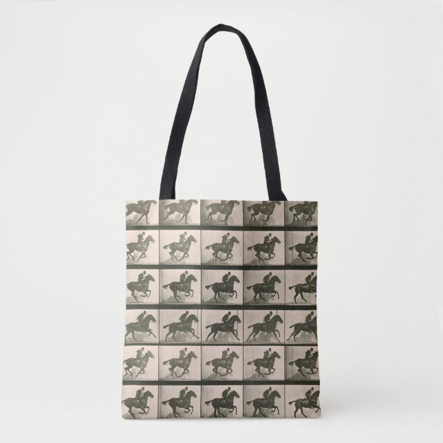 Horse Motion Vintage Photography Tote Bag (Front)