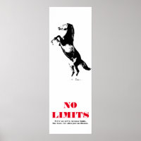 Horse Motivational No Limits Pop Art Black White