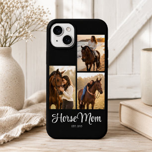 Horse Mum Established Script Black 3 Photo iPhone 15 Case