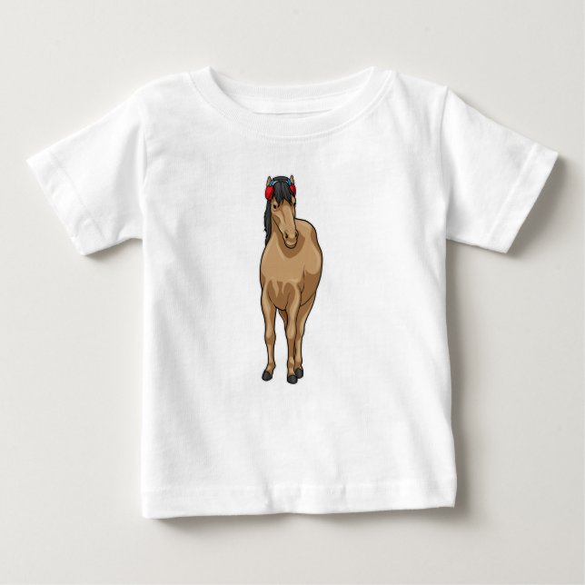 Horse Music Headphone Baby T-Shirt (Front)