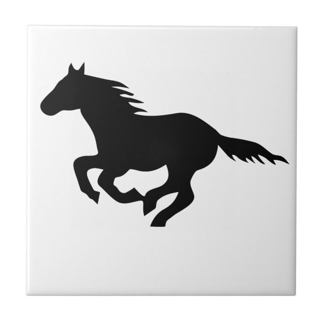 horse mustang riding ceramic tile (Front)