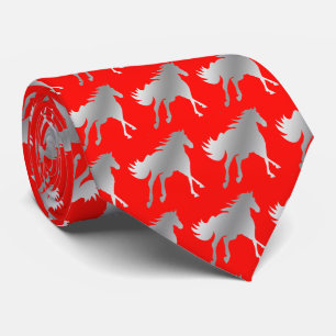 Horse Mustang Team Mascot  Football Necktie