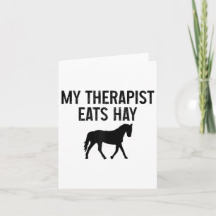Horse My Therapist Eats Hay Funny Riding Vintage  Card