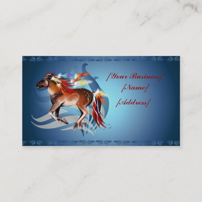 Horse N Bright Feathers Business Card (Front)