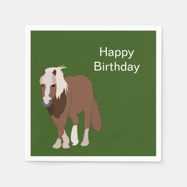 Horse Nature Animal Birthday Party Napkin (Front)