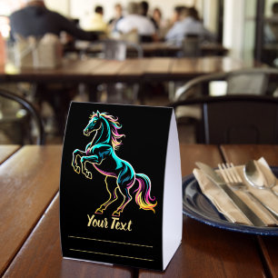 Horse Neon Light Glitch Retro Style