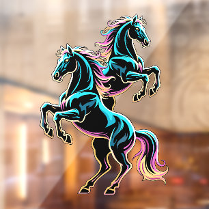 Horse Neon Light Glitch Retro Style