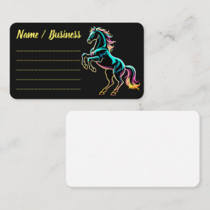 Horse Neon Light Glitch Retro Style Business Card