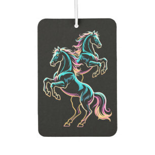 Horse Neon Light Glitch Retro Style Car Air Freshener
